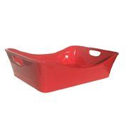 Sollazzo, Baking Pan, Red Stoneware, 2.5 QT Pan Large, Perfect for Parties and the Holidays Service.