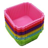 6pcs/set Kitchen Tools Square Shape Soft Silicone Mould Candy Muffin Cup Cake Christmas Mold Tool Cakecup Tools N2