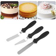 ASDOMO Kitchen DIY Cake Cream Spread Decorating Scraper Pastry Angled Blade Spatula Set of 3 Wedding Valentine...