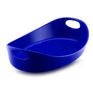 Rachael Ray Stoneware 4-1/2-Quart Bubble &amp; Brown Large Oval Baker, Orange N3