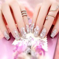 Spritech(TM) Fashion Women&#039;s 24 Pre Bling Paillette Diamond Design Fake Nail Piece Red N8