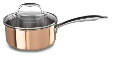 KitchenAid KCP60LCCP Tri-Ply Copper 6-Quart Low Casserole with Lid Cookware - Satin Copper N6