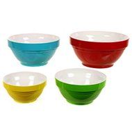 Melanine Nesting Mixing Prep Bowls Set of 4 Colors