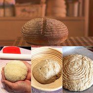 8.5" Round Rattan Bread Proofing Basket- Bonus Basket Liner - Fits 1.5 - 2 lbs of dough for round loaves - Awesome... N4