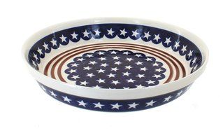 Polish Pottery Stars &amp; Stripes Pie Plate
