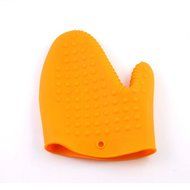 Ayamaya Waterproof Silicone Oven Mitt Non-slip Silicone Mitten Kitchen Gadgets (Orange)