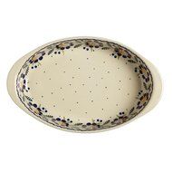 Orange Blossoms Handmade Ceramic Oval Baker Manufaktura W Bolesławiec Genuine Hand Painted Polish Pottery, 12-... N2