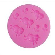 Kitty-Party DIY 3d Silicone Mold Tray Mini Cute Happy Running Sheep Flowers Shaped N2