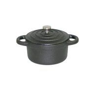 Paderno World Cuisine 0.27-Quart Round Cast-Iron Casserole, Black