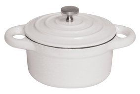 Paderno World Cuisine 0.27-Quart Round Cast-Iron Casserole, Black N2