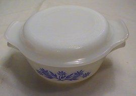 Vintage Anchor Hocking 12 oz Blue Cornflower Casserole #472