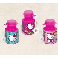 Hello Kitty Rainbow Mini Bubbles Birthday Party Toy Favours (12 Pack), Pink, 0.6 oz..