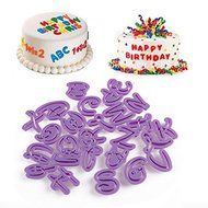 Delight eShop 26Pcs Purple Alphabet Fondant Letters Plastic Cake Cookie Cutters Tool