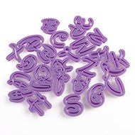 Delight eShop 26Pcs Purple Alphabet Fondant Letters Plastic Cake Cookie Cutters Tool N2