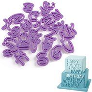Delight eShop 26Pcs Purple Alphabet Fondant Letters Plastic Cake Cookie Cutters Tool N3