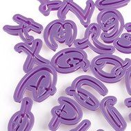Delight eShop 26Pcs Purple Alphabet Fondant Letters Plastic Cake Cookie Cutters Tool N5