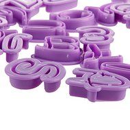 Delight eShop 26Pcs Purple Alphabet Fondant Letters Plastic Cake Cookie Cutters Tool N7