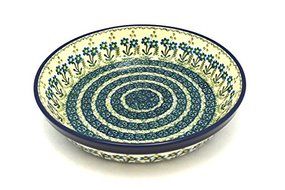 Polish Pottery Baker - Pie Dish - Blue Spring Daisy