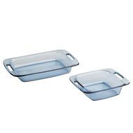 Pyrex 2 Piece Easy Grab Atlantic Blue Value Pack includes 8 inch squareand 3 quart oblong