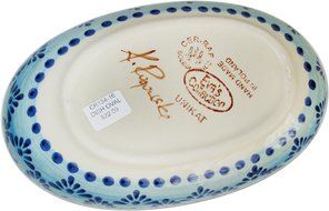 "Eva's Collection" Boleslawiec Stoneware - Polish Pottery Small Oval Baker - Veronica N4