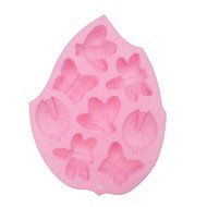 Beautiful Leaf Shape 8 Insects Silicone Cake Mold N2