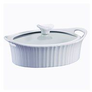CORNINGWARE French White 2-1/2-qt Oval Casserole w/ Glass Cover