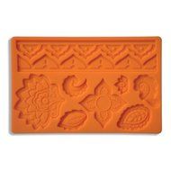 TANGCHU Fondant &amp; Gum Paste Fabric Designs Silicone Mold Cake Decorating Leaf And Wave 7.87*5.12*0.2inch Yellow