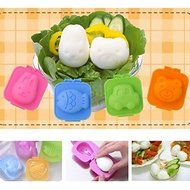 2pcs Cute Cartoon Boiled Egg Rice Mold Bento Maker Sandwich Cutter Kitchen Tools N3