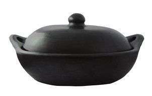 La Chamba Black Clay Rectangular Casserole with Lid