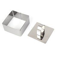 uxcell Stainless Steel DIY Small Mousse Ring Lamy Cheese Cake Mold Food Moulding Tool(Square)
