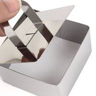 uxcell Stainless Steel DIY Small Mousse Ring Lamy Cheese Cake Mold Food Moulding Tool(Square) N2