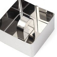 uxcell Stainless Steel DIY Small Mousse Ring Lamy Cheese Cake Mold Food Moulding Tool(Square) N3