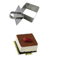uxcell Stainless Steel DIY Small Mousse Ring Lamy Cheese Cake Mold Food Moulding Tool(Square) N4