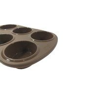 6 Cup Deep Muffin Cake Mould (Brown) By Agora Silicone N5