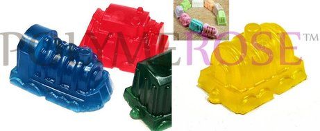 Silicone TRAIN Mold Pan for Muffins, Cupcakes, Jello, Desserts, and for Crafts. - 9 Cavity - By Polymerose T.M. N4