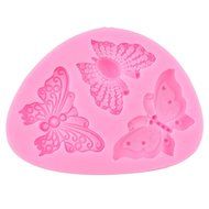 Yosoo DIY Four Shape to The Mold Silicone Kitchen Restaurant Bar Non-stick Cake Decoration Fondant Mold Tool (... N7