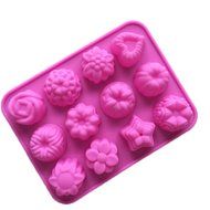JLHua Set of 5 Flowers Stars Silicone Cake Bread Mold Chocolate Jelly Candy Baking Mould