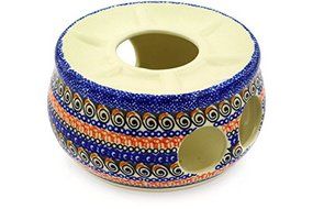 Polmedia Polish Pottery 6-inch Stoneware Heater H8502E Hand Painted from Zaklady Ceramiczne in Boleslawiec Poland... N2