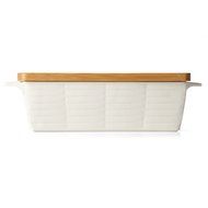 Lenox Entertain 365 Sculpture Rectangular Baker with Lid, White N4