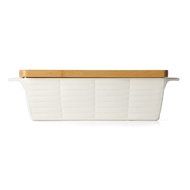 Lenox Entertain 365 Sculpture Rectangular Baker with Lid, White N11