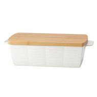 Lenox Entertain 365 Sculpture Rectangular Baker with Lid, White N12