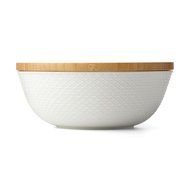 Lenox Entertain 365 Sculpture Rectangular Baker with Lid, White N16