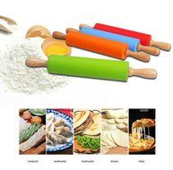 Jypc 4PCS Silicone Non-stick Rolling Pin with Wood Handle N3