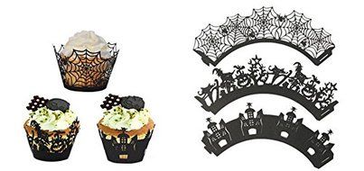 Spider Web Witch Castle Halloween Cupcake Cake Wrappers Halloween Party Decoration. (1,200, Witch)