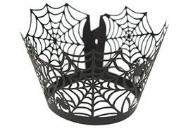 Spider Web Witch Castle Halloween Cupcake Cake Wrappers Halloween Party Decoration. (1,200, Witch) N7
