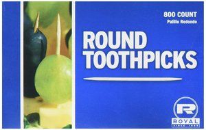 Royal Paper Paper Products Round Toothpicks (Case of 800), Brown