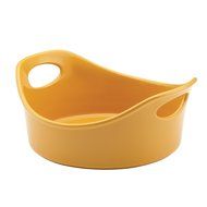 Rachael Ray Stoneware 1-1/2-Quart Round Bubble and Brown Baker, Orange N3
