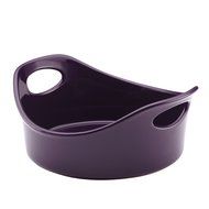 Rachael Ray Stoneware 1-1/2-Quart Round Bubble and Brown Baker, Orange N4