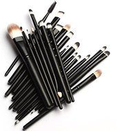 BeautyMood 20 Pcs Pro Makeup Set Powder Foundation Eyeshadow Eyeliner Lip Cosmetic Brushes(Black) With 1 Pcs Cosmetic... N2