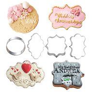 Anyana 4pcs/set European Blessing Wishes Wedding Frame Metal Cookie Cutters Biscuits Stainless Steel Tools Kitchen...